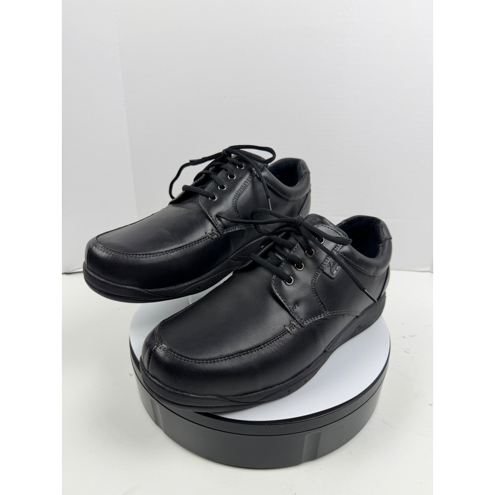 Xelero Mens Black Leather Lace Up Comfort Arch Support Dress Shoes Size 10.5 4E